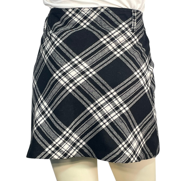 3-FOR-$30 Y2K Old Navy Sz 10 Plaid Mini Skirt 15"L Wool Blend Schoolgirl Preppy - Picture 4 of 8